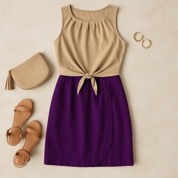 Richard Chai Dress Faux Wrap Purple Ivory Target Collab NWT - Picture 2 of 9